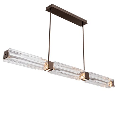 three-part glass pendant light