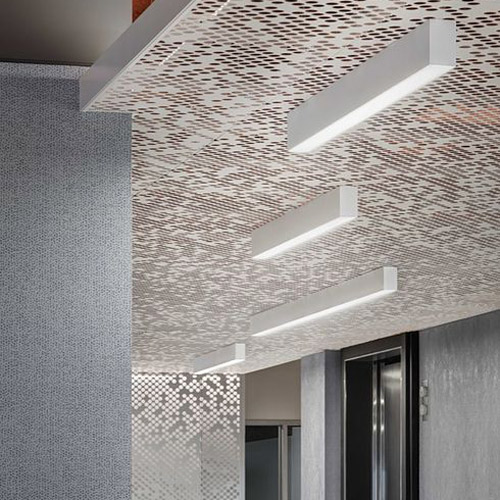 mesh design above pendant lights