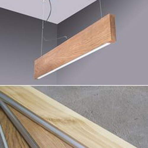 solid, wooden pendant light