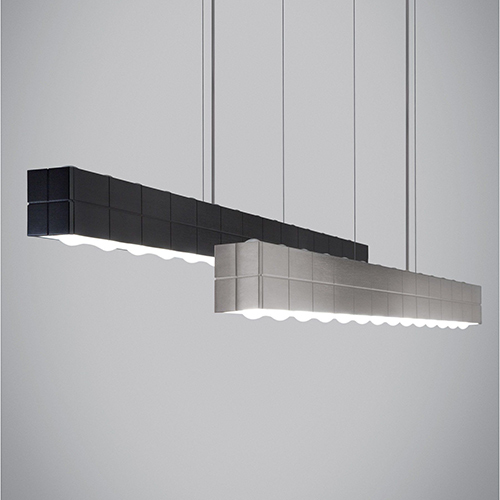 two linear pendant light bulbs